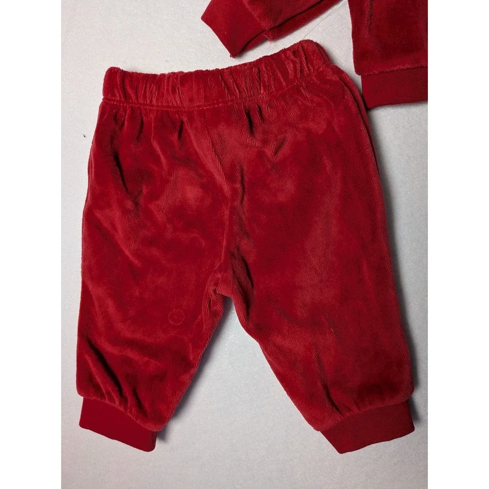 Cat & Jack Baby Red Velour 2-Piece Sweatshirt and Jogger‎ Set NB/RN NWT